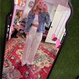 Sequin White Jumpsuit